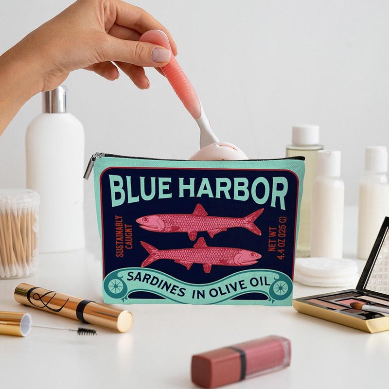 Sardine Makeup Bag,Cute Small Fish Cosmetic Bag,Creative Pencil Case Pouch Birthday Present for Women Friends - Image 5